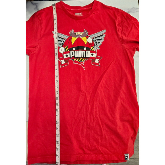 Puma x Sonic The Hedgehog Mens Dr Eggman T Shirt Medium Red Crew Streetwear Tee - Picture 7 of 7